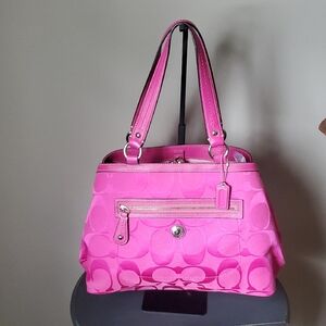 Coach Pink Kiss Lock Shoulder Bag
